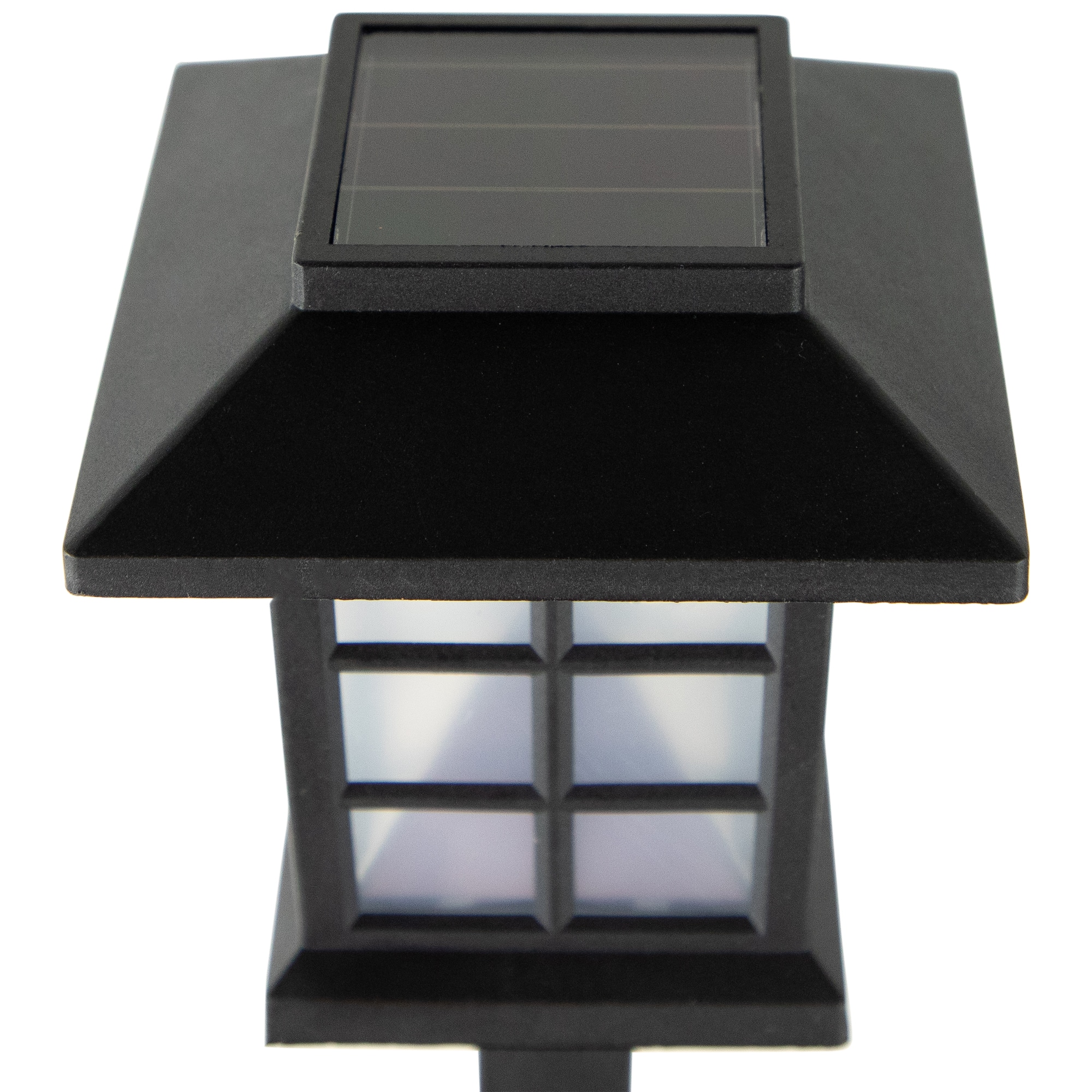 14.25" Black Lantern Style Solar Powered LED Pathway Markers, 8ct.